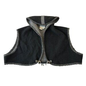 Ulla Popken Wool Blend Short Cape Size 22-30 Hooded Charms Ren Phair Woodland